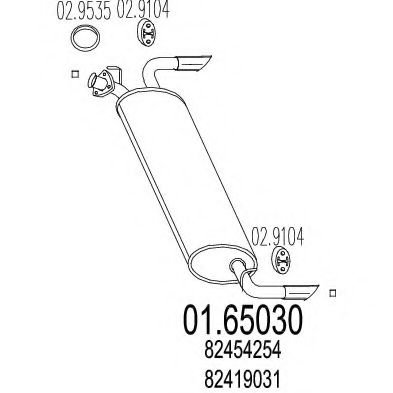 Глушитель выхлопных газов конечный ZARA 1062