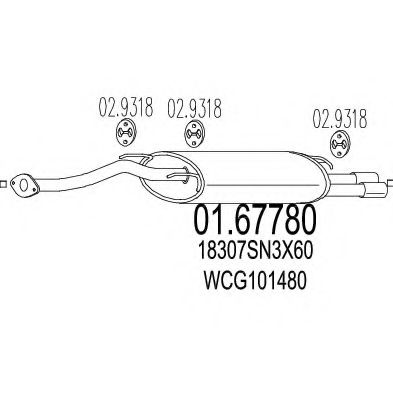 Глушитель выхлопных газов конечный MTS 01.67780