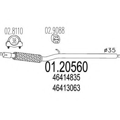 Труба выхлопного газа MTS 01.20560
