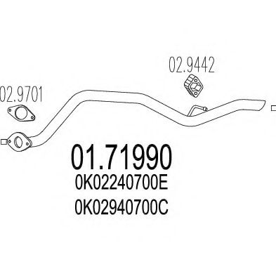 Труба выхлопного газа MTS 01.71990