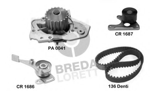 Водяной насос + комплект зубчатого ремня BREDA  LORETT KPA0116A