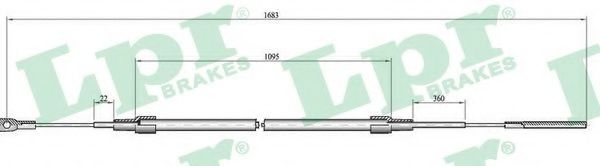 Трос, стояночная тормозная система LPR C0071B