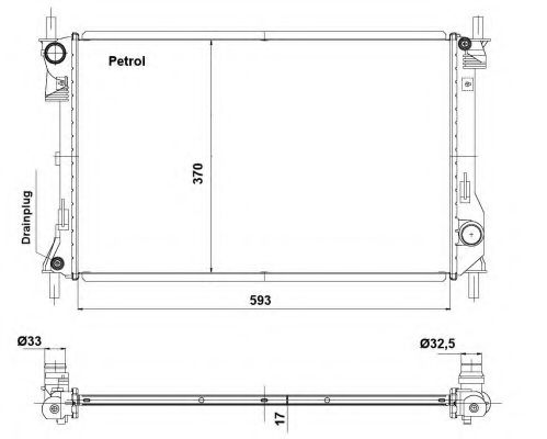 Радиатор, охлаждение двигателя NRF 56041