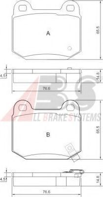 Комплект тормозных колодок, дисковый тормоз A.B.S. 37452 OE