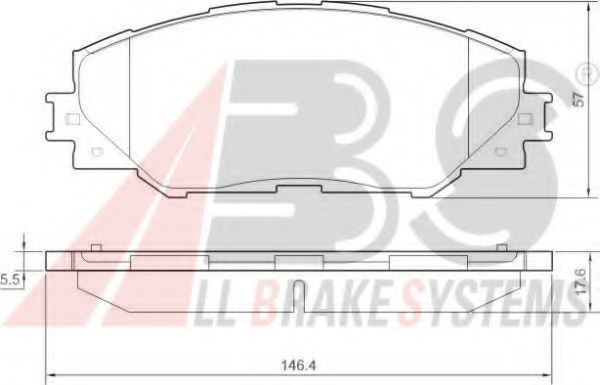 Комплект тормозных колодок, дисковый тормоз A.B.S. 37543 OE