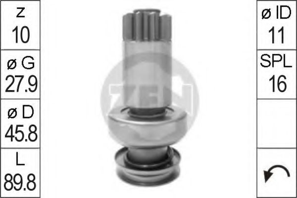 Привод с механизмом свободного хода, стартер ERA 1685