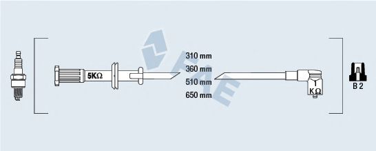 Комплект проводов зажигания FAE 85630