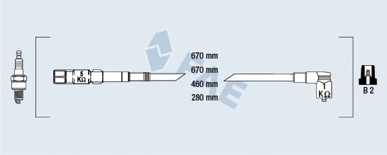 Комплект проводов зажигания FAE 85879