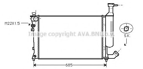 Радиатор, охлаждение двигателя AVA QUALITY COOLING CN2168