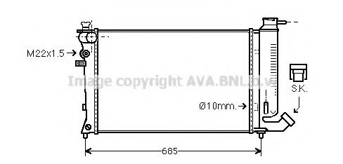 Радиатор, охлаждение двигателя AVA QUALITY COOLING CNA2108