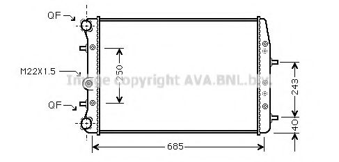 Радиатор, охлаждение двигателя AVA QUALITY COOLING SAA2008