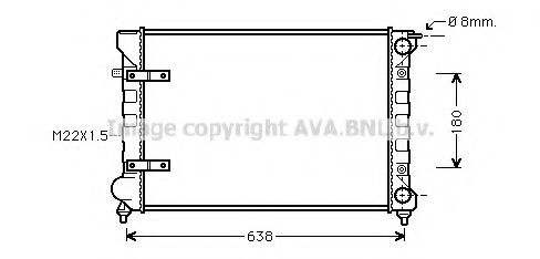 Радиатор, охлаждение двигателя AVA QUALITY COOLING VW2048
