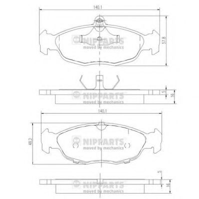 Комплект тормозных колодок, дисковый тормоз NIPPARTS J3600901