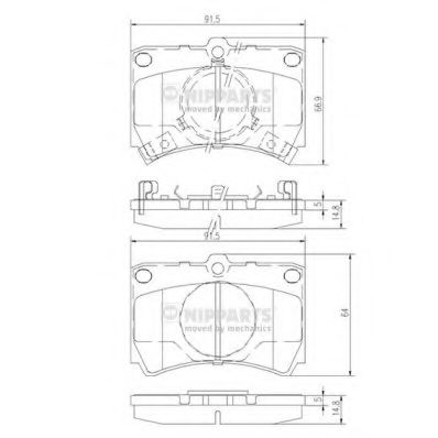 Комплект тормозных колодок, дисковый тормоз NIPPARTS J3603026