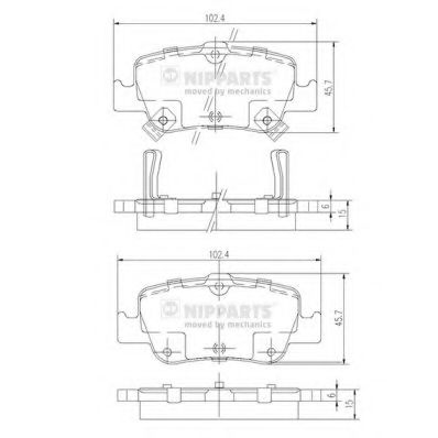 Комплект тормозных колодок, дисковый тормоз NIPPARTS J3612033