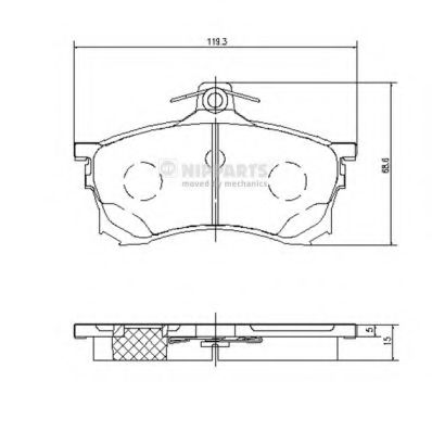 Комплект тормозных колодок, дисковый тормоз NIPPARTS J3605037