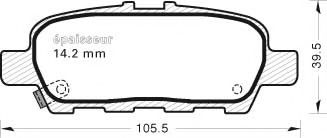 Комплект тормозных колодок, дисковый тормоз MGA 1045