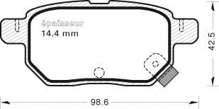 Комплект тормозных колодок, дисковый тормоз MGA 999