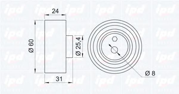 Натяжной ролик, ремень ГРМ IPD 140363