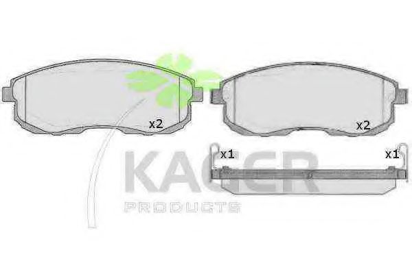 Комплект тормозных колодок, дисковый тормоз KAGER 35-0256