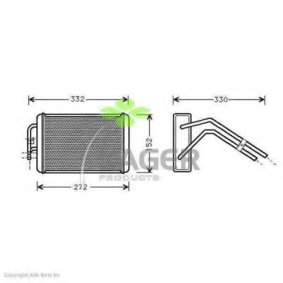 Теплообменник, отопление салона KAGER 32-0393