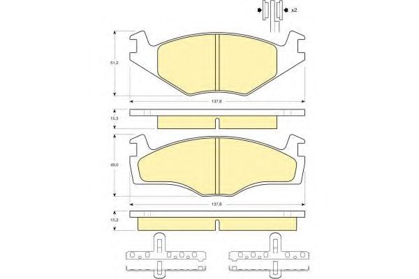 Комплект тормозных колодок, дисковый тормоз GIRLING 6104595