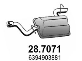 Глушитель выхлопных газов конечный ASSO 28.7071