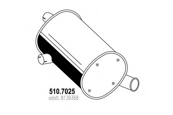 Средний / конечный глушитель ОГ ASSO 510.7025