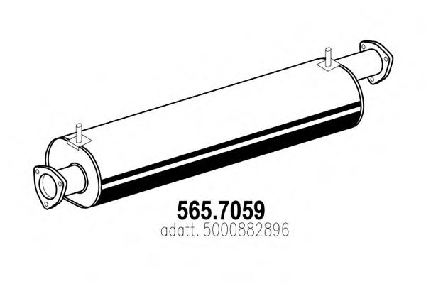 Средний / конечный глушитель ОГ ASSO 565.7059