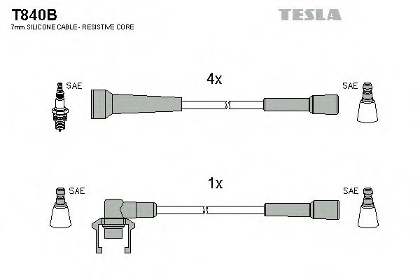 Комплект проводов зажигания TESLA T840B