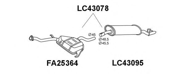 Глушитель выхлопных газов конечный VENEPORTE LC43095