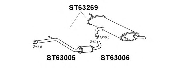 Глушитель выхлопных газов конечный VENEPORTE ST63269