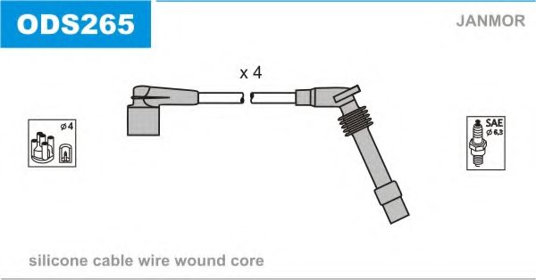 Комплект проводов зажигания JANMOR ODS265
