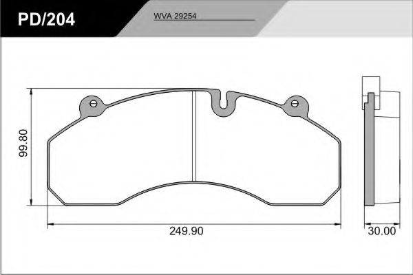 Комплект тормозных колодок, дисковый тормоз FRAS-LE P204