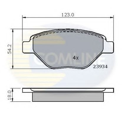 Комплект тормозных колодок, дисковый тормоз COMLINE CBP01159