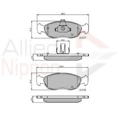 Комплект тормозных колодок, дисковый тормоз COMLINE ADB0570