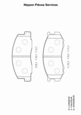 Комплект тормозных колодок, дисковый тормоз NPS T360A50