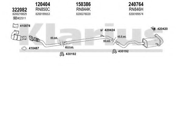 Система выпуска ОГ KLARIUS 720903E