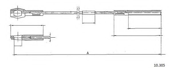 Трос, управление сцеплением CABOR 10305