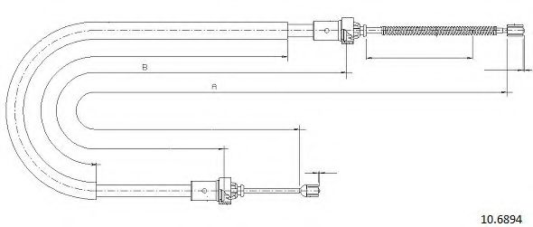 Трос, стояночная тормозная система CABOR 10.6894