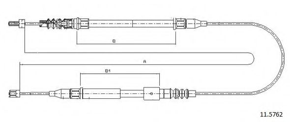 Трос, стояночная тормозная система CABOR 11.5762