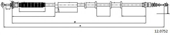 Трос, стояночная тормозная система CABOR 12.0752