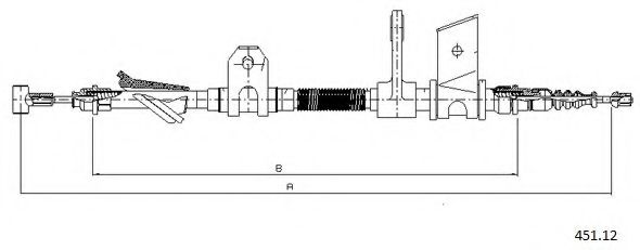 Трос, стояночная тормозная система CABOR 451.12