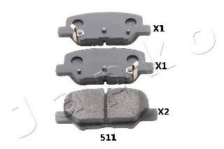Комплект тормозных колодок, дисковый тормоз JAPKO 51511