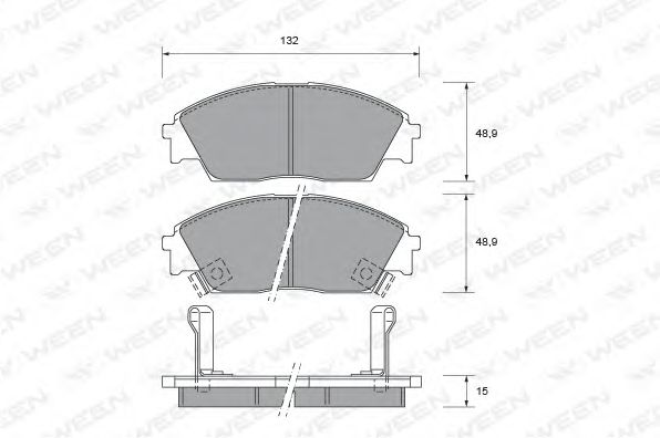 Комплект тормозных колодок, дисковый тормоз WEEN 151-1425