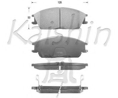 Комплект тормозных колодок, дисковый тормоз KAISHIN D11091