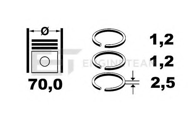 Комплект поршневых колец ET ENGINETEAM R1001700