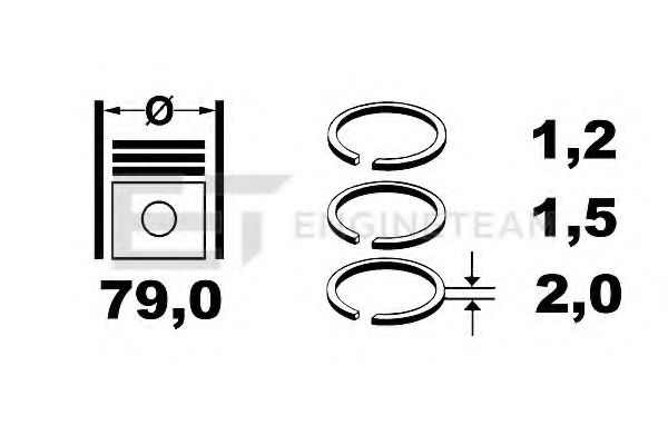 Комплект поршневых колец ET ENGINETEAM R1002100