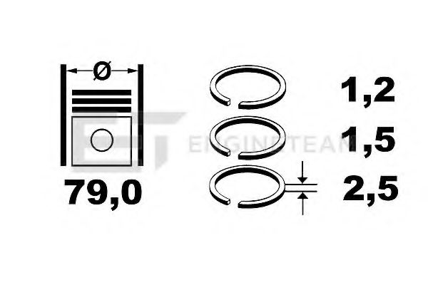 Комплект поршневых колец ET ENGINETEAM R1003400