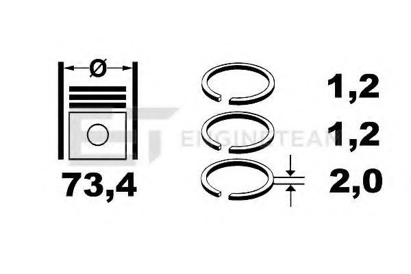 Комплект поршневых колец ET ENGINETEAM R1003600
